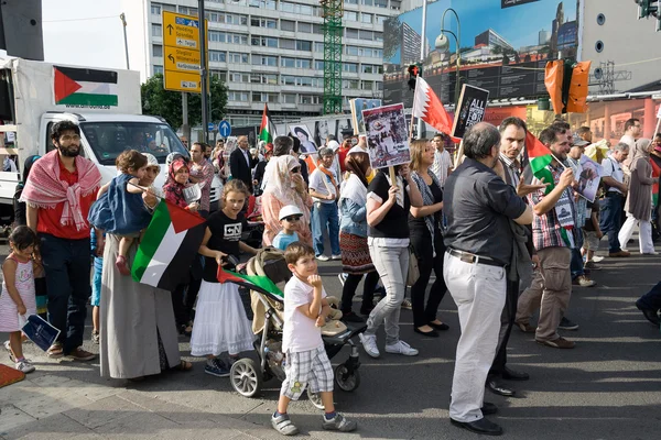 Hari Al-Quds. Demonstrasi melawan Israel, dan penguasaan Yerusalem. Solidaritas dengan Palestina — Stok Foto