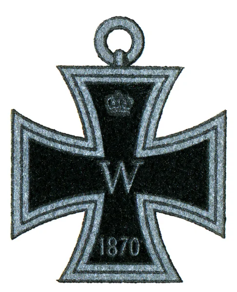 Iron Cross (Prussia, 1813). Publication of the book "Meyers Konversations-Lexikon", Volume 7, Leipzig, Germany, 1910 — Stock Photo, Image