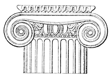 Ionic order. Temple of Priene. clipart