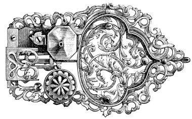 Door Lock, 17th century. clipart
