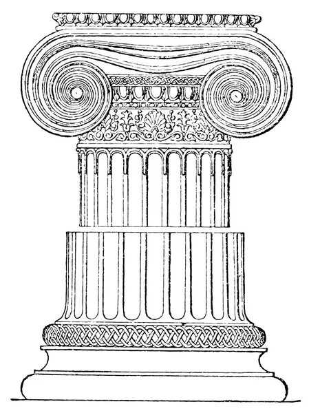 Ordine ionico. Tempio di Atena. Atene . — Vettoriale Stock