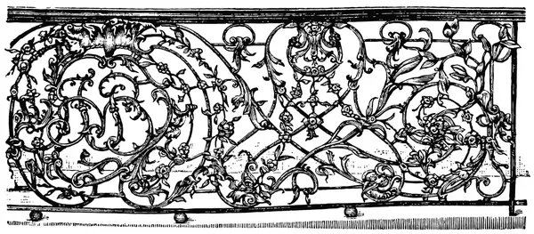 Figura corrimão varanda, Viena, século XVIII . —  Vetores de Stock