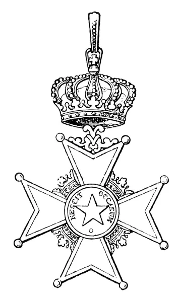 Order of the Polar Star (Sweden, 1748). Publication of the book "Meyers Konversations-Lexik on", Volume 7, Leipzig, Germany, 1910 — Stock Vector