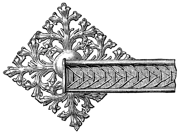 Door Handle, Germany, 15th century. — Stock Illustration Door Handle, Germany, 15th century. Vector Graphics