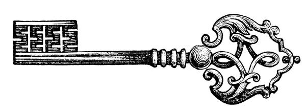 Llave de la puerta, siglo XVIII . — Vector de stock