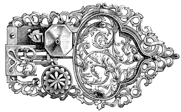 Door Lock, 17th century. — Stock Illustration Door Lock, 17th century. Royalty Free Stock Illustrations