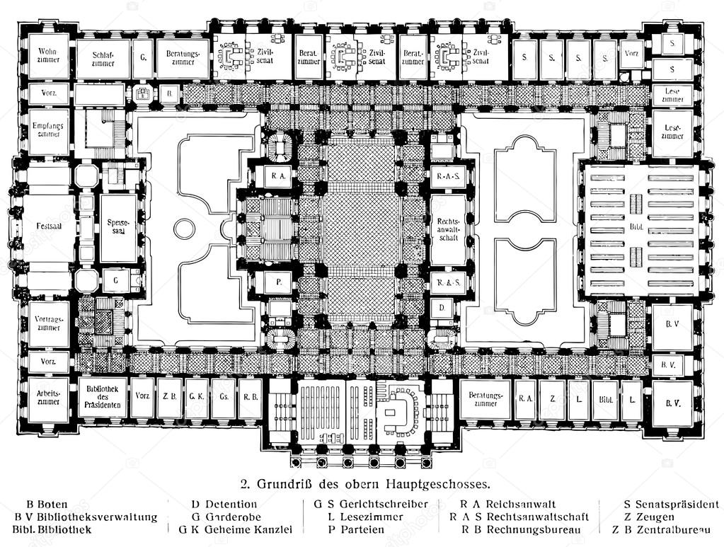 A schematic layout of the building of the Supreme Court in