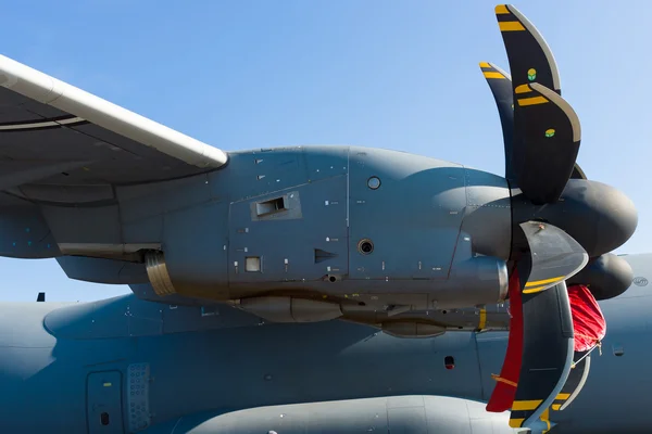 Engines military transport aircraft Airbus A400M Atlas — Stock Photo, Image