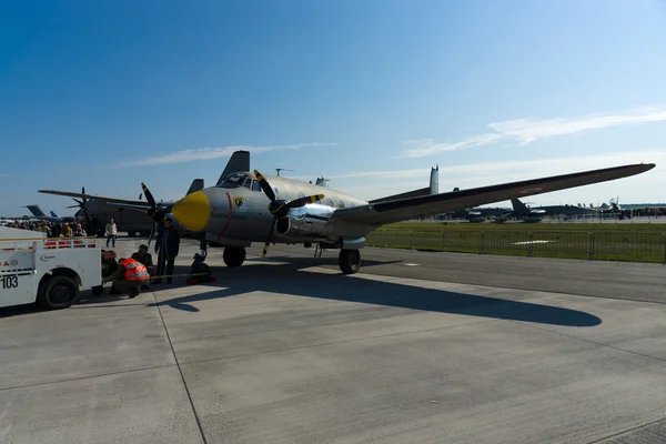 The Dassault MD 315 Flamant is a French light twin-engined transport airplane — Stock Photo, Image