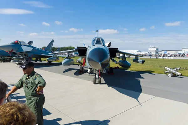 BERLIN - SEPTEMBER 14: Panavia Tornado IDS is a family of twin-engine, variable-sweep wing combat aircraft, International Aerospace Exhibition "ILA Berlin Air Show" — Stock Photo, Image