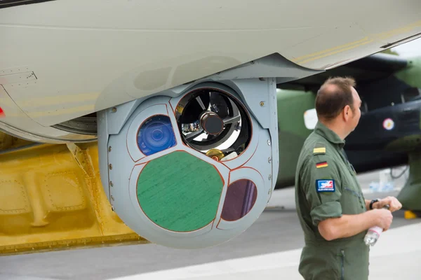 BERLIN - SEPTEMBER 14: Special equipment for reconnaissance and aerial photography, International Aerospace Exhibition "ILA Berlin Air Show", September 14, 2012 — Stock Photo, Image