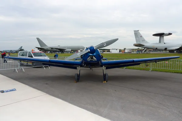 BERLINO - 14 SETTEMBRE: Il velivolo Messerschmitt Bf 108 Taifun, Mostra Internazionale Aerospaziale "ILA Berlin Air Show", 14 settembre 2012 a Berlino, Germania — Foto Stock