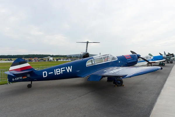 Berlin - 14 września: samolotu messerschmitt bf 108 taifun, Międzynarodowa wystawa przemysłu lotniczego "ila berlin air show", 14 wrzesień 2012 w Berlinie, Niemcy — Zdjęcie stockowe