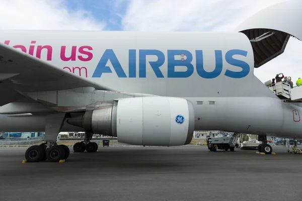 BERLIN - SEPTEMBER 14: Airbus A300-600ST (Super Transporter) or Beluga, International Aerospace Exhibition "ILA Berlin Air Show", September 14, 2012 in Berlin — Stock Photo, Image