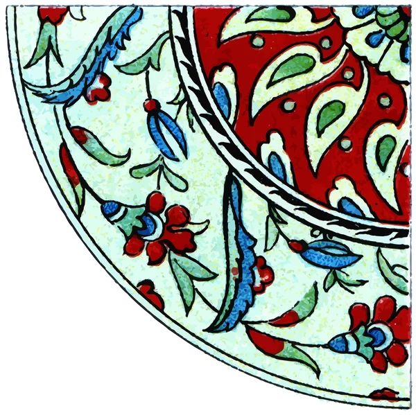 Ornament. Turkish earthenware (17-18 century). Publication of the book "Meyers Konversations-Lexikon", Volume 7, Berlin, Germany, 1910 — Stock Photo, Image