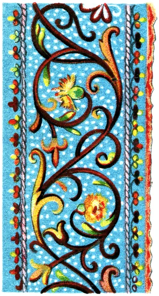 Italian embroidery (16th century). Publication of the book "Meyers Konversations-Lexikon", Volume 7, Berlin, Germany, 1910 — Stock Photo, Image