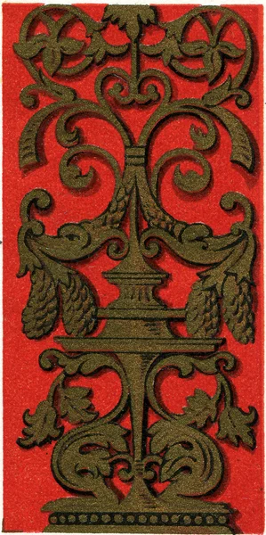 Pilaster francês (1530). Publicação do livro "Meyers Konversations-Lexikon", Volume 7, Berlim, Alemanha, 1910 — Fotografia de Stock