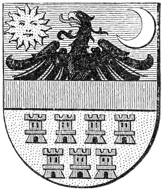 Coat of arms of Transylvania, (Austro-Hungarian Monarchy). Publication of the book 