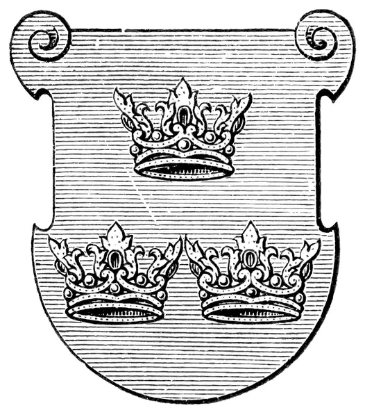 Coat of Arms Order of the Sisters of St. Elizabeth. The Roman Catholic Church. Publication of the book "Meyers Konversations-Lexikon", Volume 7, Leipzig, Germany, 1910 — Stock Vector