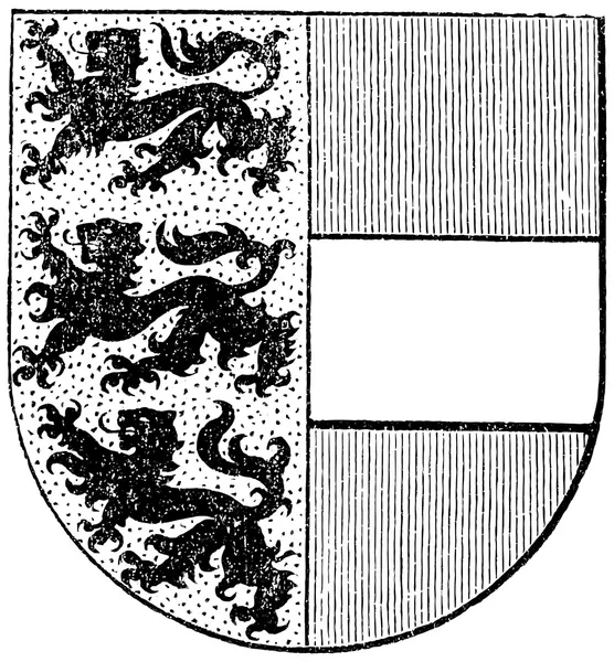 Coat of arms of the state of Carinthia, (Austro-Hungarian Monarchy). Publication of the book "Meyers Konversations-Lexikon", Volume 7, Leipzig, Germany, 1910 — Stock Vector