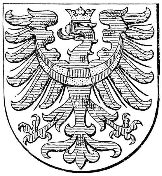 Coat of arms of Carniola, (Austro-Hungarian Monarchy). Publication of the book "Meyers Konversations-Lexikon", Volume 7, Leipzig, Germany, 1910 — Stock Vector