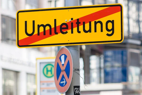 Road sign - detour. Germany. — Stock Photo, Image