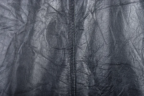 Wrinkled black leather — Stock Photo, Image
