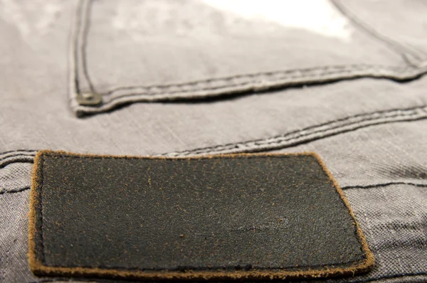 Lederen label jeans. — Stockfoto