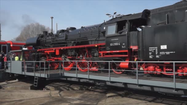 Dampflokomotive borsig 03 2155-4 (drg class 03) — Stockvideo
