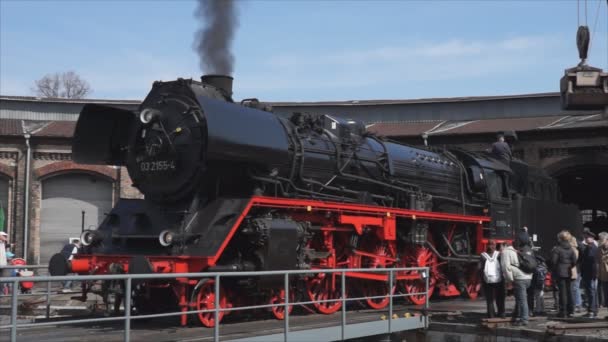 Пар локомотив Borsig 03 2155-4 (Drg класу 03) — стокове відео