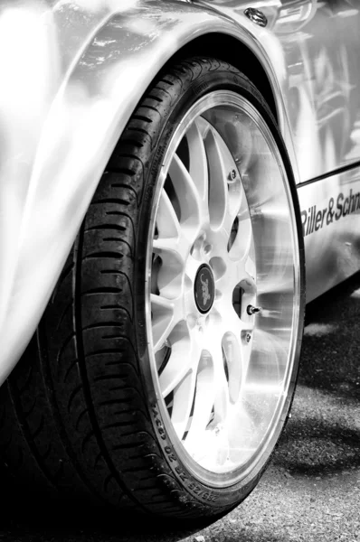Das Rad Sportwagen weismann Roadster (schwarz und weiß) — Stockfoto