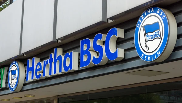 The emblem of Hertha BSC is a German association football club based in Berlin — Stock Photo, Image