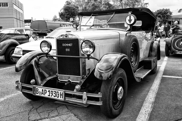 Retro car Donnet Six (black and white) — Stock Photo, Image