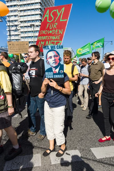 Under the motto "Freedom not Fear" held a demonstration in Berlin. — Stock Photo, Image