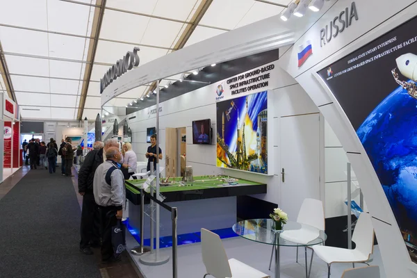 ILA Berlin Air Show 2012. Stand Russian Federal Space Agency. Roscosmos. — Stock Photo, Image