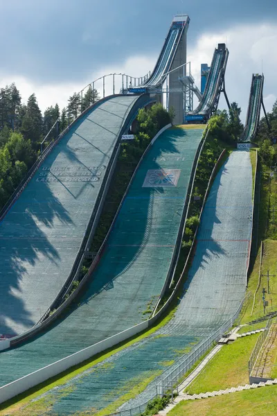 LAHTI, FINLAND - JUNE 10: The symbol of the city, ski jump Salpausselka, venue for international sports competitions, June 10, 2013 in Lahti, Finland — Stock Photo, Image