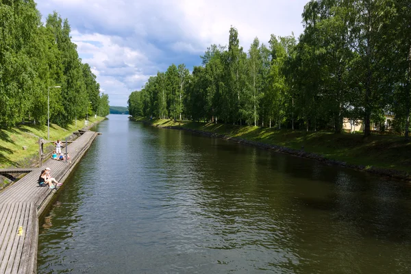 Vaaksy Canal - an important transportation channel that connects Lake Vesijarvi and largest lake Paijanne — Stock Photo, Image