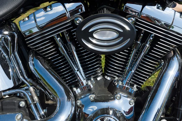 Detail des Motorrads harley-davidson, schwarz-weiß — Stockfoto