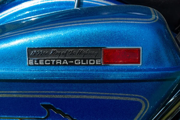 Detalhe de uma motocicleta Harley-Davidson Electra Glide Ultra Classic — Fotografia de Stock