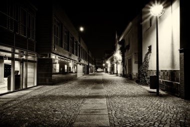 Old Town. The ancient city of Senftenberg. First mentioned in chronicles in 1276. Black and white. Styling. Large grains clipart