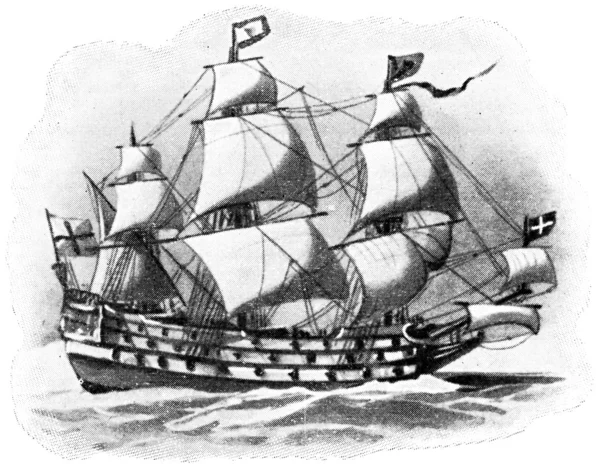 Warship HMS Sovereign of the Seas, 1637. — Stock Photo, Image