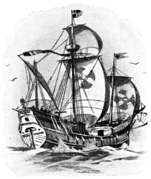 轻快的克里斯托弗 · 哥伦布在 1492 年 — 图库照片