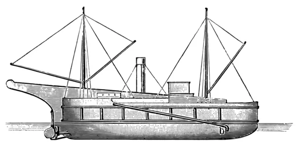 Nave di salvataggio - una gru galleggiante "Unterelbe" " — Vettoriale Stock