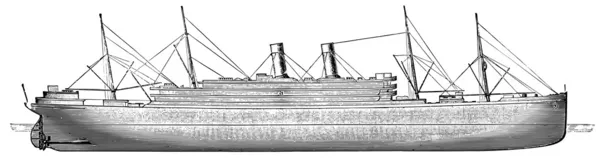 Oceán parníku ss kaiserin auguste victoria, přejmenován v roce 1921 v rms císařovna Skotska — Stockový vektor