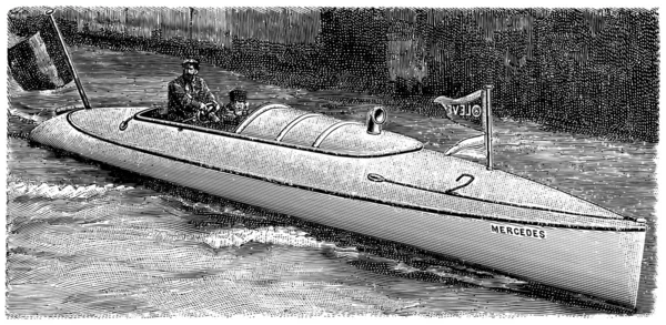 Powerboat "Mercedes IV" — Stock Vector