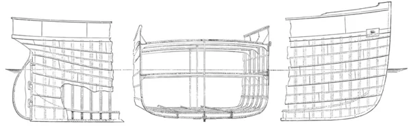 Sección transversal (geometría) de una nave metálica . — Vector de stock