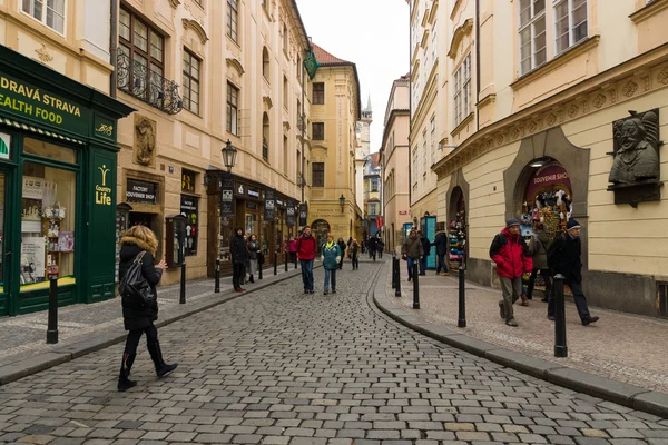 The old streets in the historic center of the Old Town of the Prague. — Stock Photo, Image