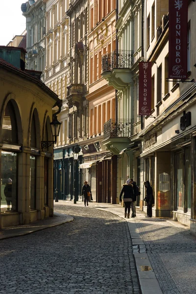 The old streets in the historic center of the Old Town of the Prague. — Stock Photo, Image