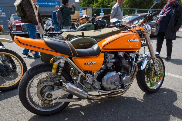 BERLINO, GERMANIA - 17 MAGGIO 2014: motocicletta giapponese Kawasaki Kz1000. 27th Oldtimer Day Berlino - Brandeburgo — Foto Stock