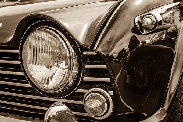 BERLIN, GERMANY - MAY 17, 2014: Fragment of the sports car Triumph TR5. Sepia. 27th Oldtimer Day Berlin - Brandenburg — Stock Photo, Image